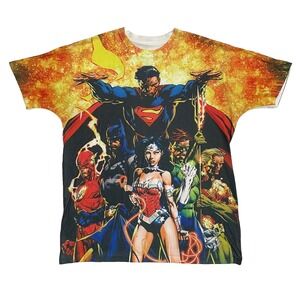 DC Comics Super Hero Men's T-shirt Large Vintage Superman Batman Wonder Woman